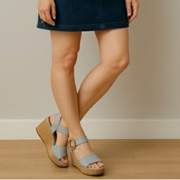 1432- Nautica Wedges Cork Platform Sandals Size 7 NWT - Picture 1 of 14